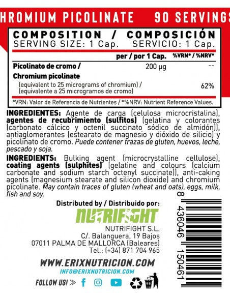 Picolinato de Cromo - 90 caps