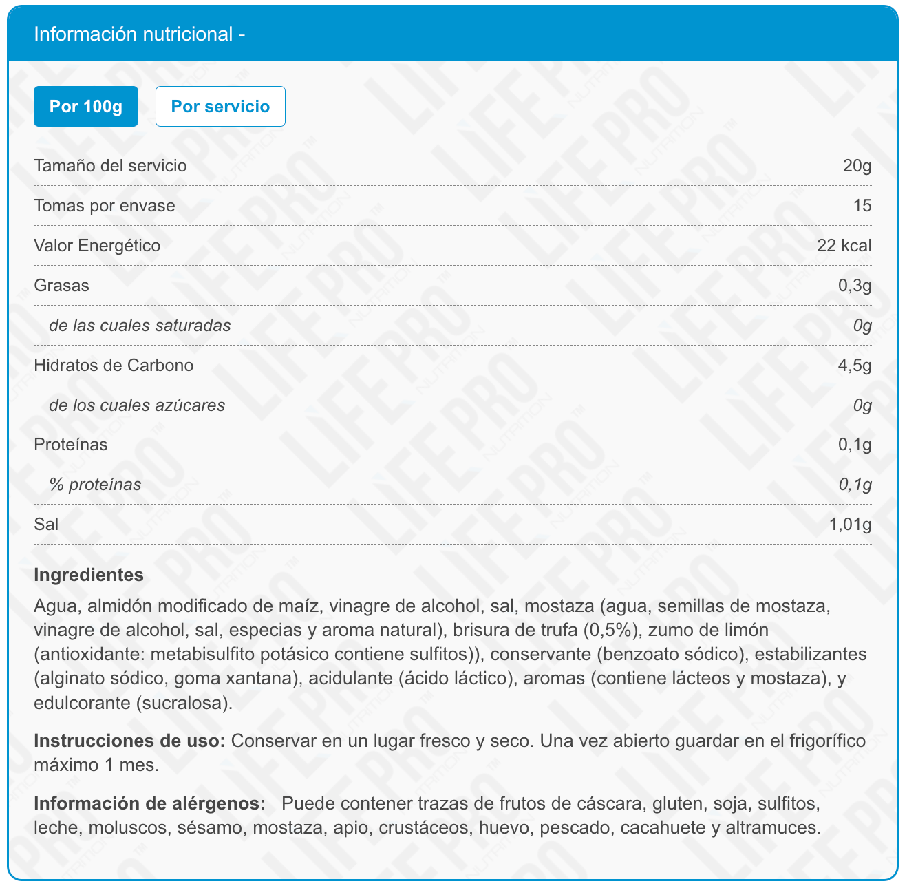 Sauzero Zero Calories 310ml - Mayonesa Trufa