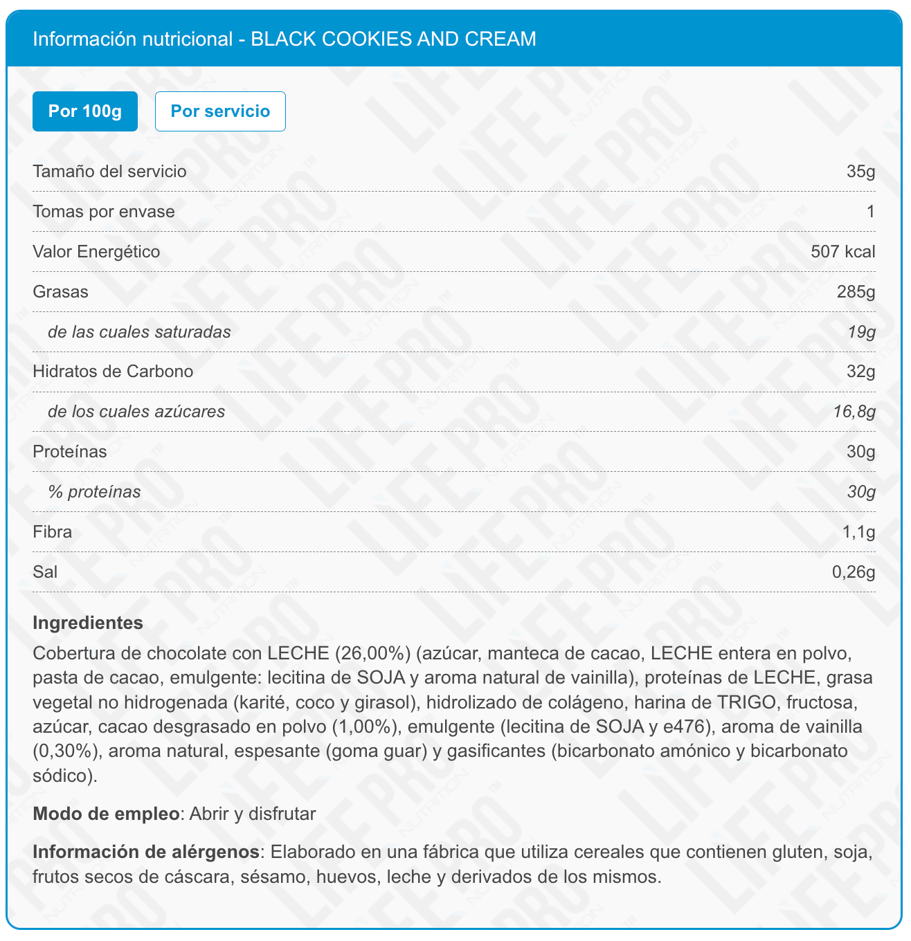 Omg Chunky Protein Bar 35g - Black cookies and cream