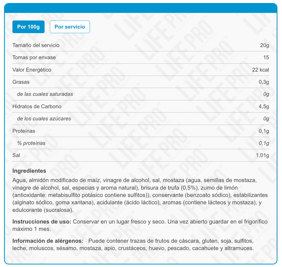 Sauzero Zero Calories 310ml - Mayonesa Trufada