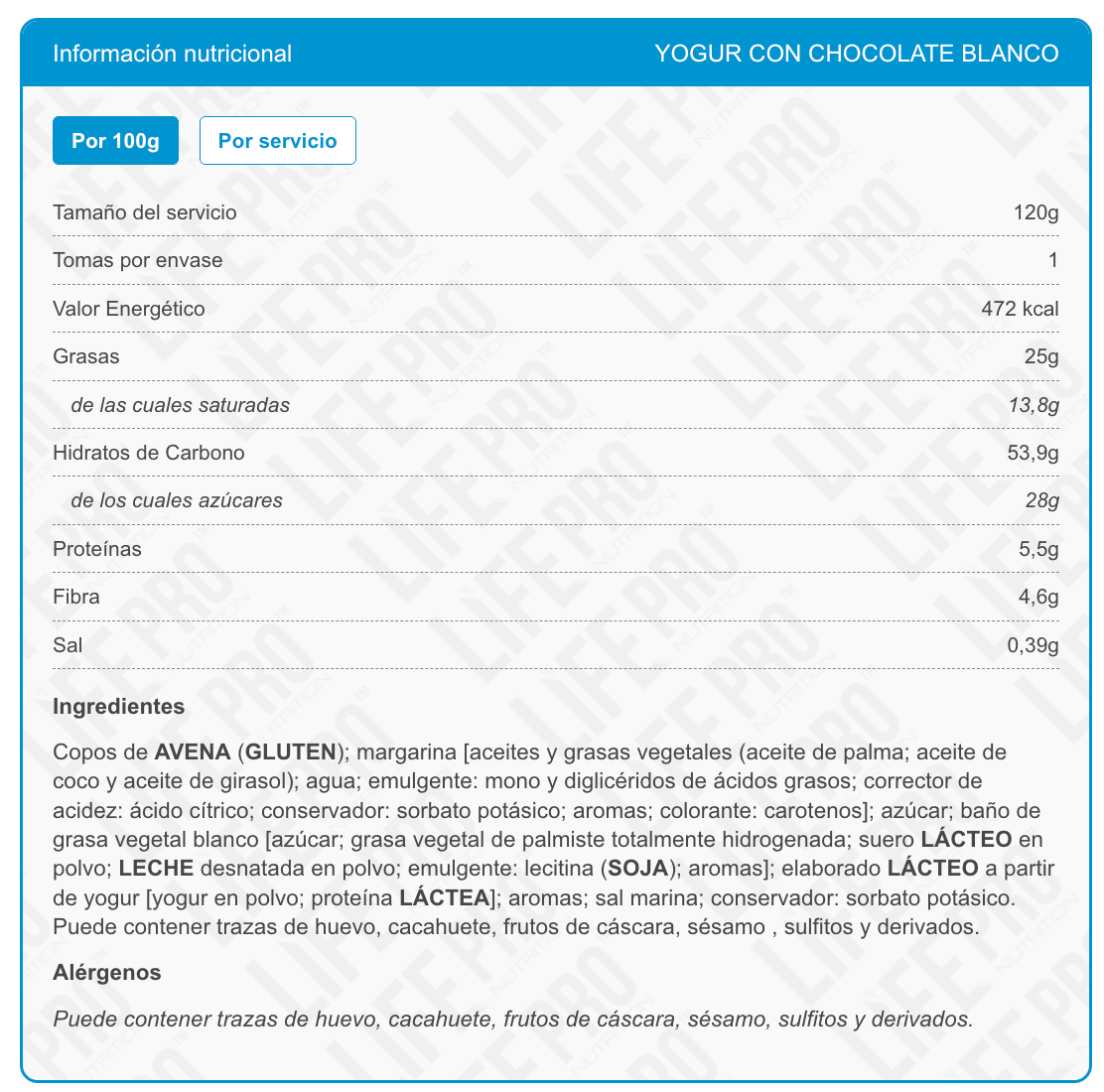 Barrita Food Flapjack 120g - Yogur con Chocolate Blanco