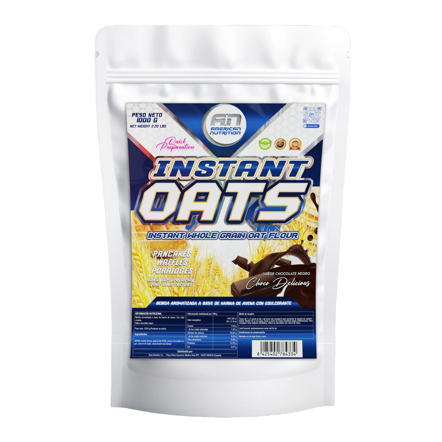 Instant Oats American Nutrition 1kg - Chocolate