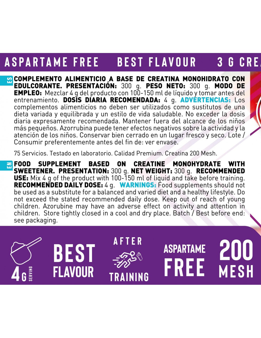 Creatine Pure Micronized 300g - Sandía