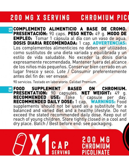 Picolinato de Cromo - 90 caps