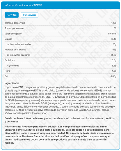 Barrita Food Flapjack 120g - Toffe