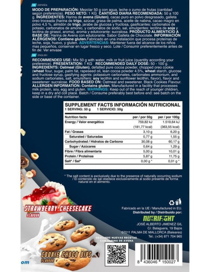 Harina de Avena Black Cookies 1kg