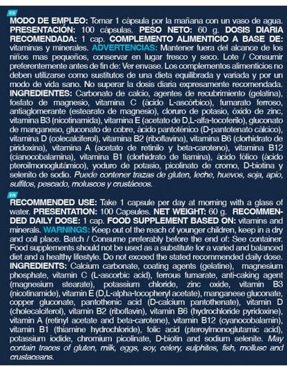 Multi vitaminas y minerales - 100 caps