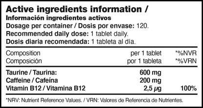 Cafeína 200 + Taurina - 120 caps