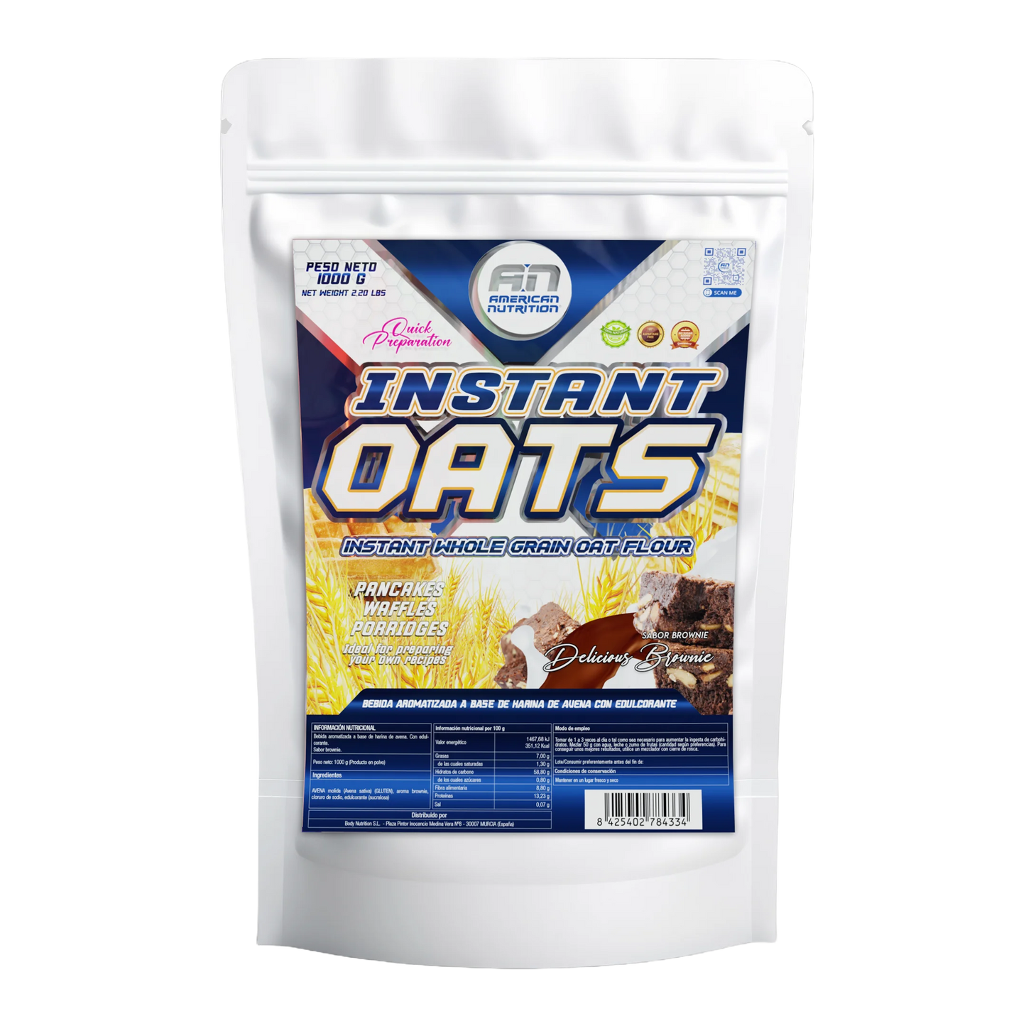 Instant Oats American Nutrition 1kg - Brownie